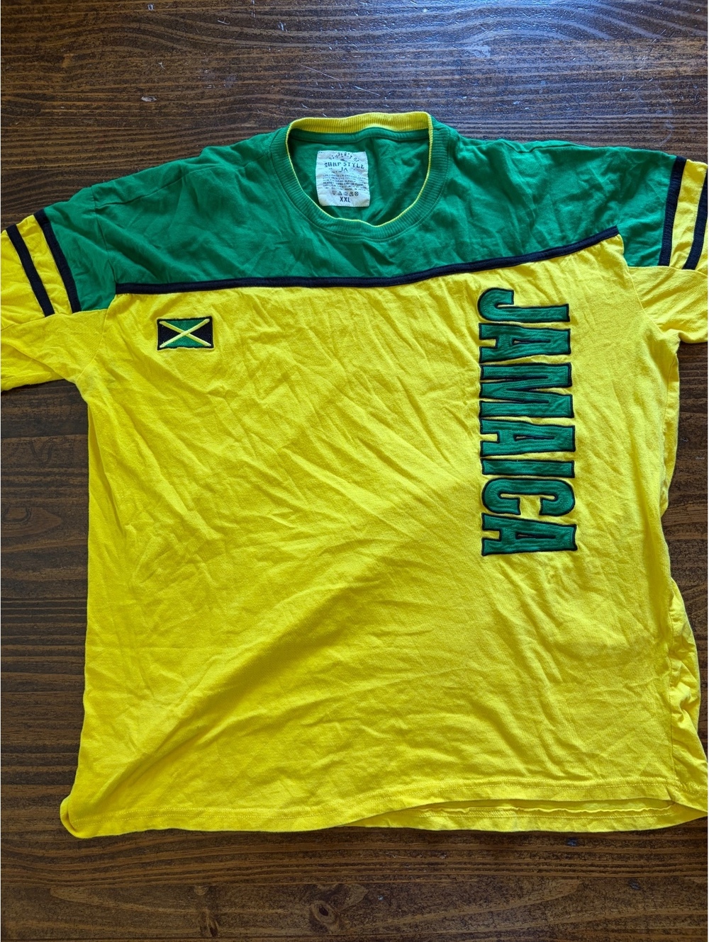 Jamaica Flag Themed T-Shirt XXL Surf Style JA Cotton